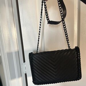Black Quilted Chain Shoulder Bag